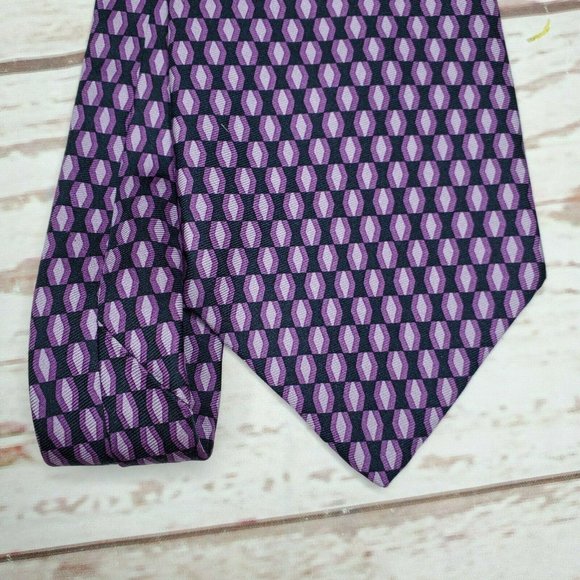 Brooks Brothers 346 Purple Black Diamond %100 Silk Men's Neck Tie Made In U.S.A - Picture 11 of 11